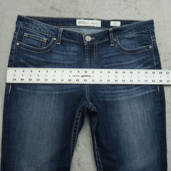 BKE Jeans Women's Size 34L Blue Mid-Rise Payton Straight Denim 32.5" Inseam - Picture 7 of 16